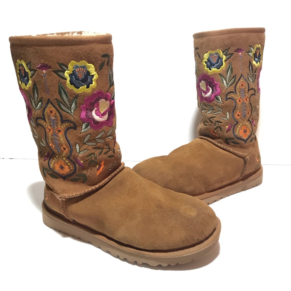 Kids UGG Juliette Floral Embroidered Boots